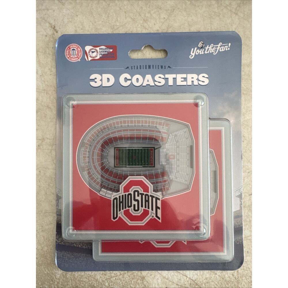 Ohio State Buckeyes Ohio Stadium 3D Coasters (2 Pack) by You The Fan 4"x4" NEW